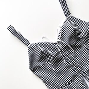 Zara NWOT Gingham Bustier Top